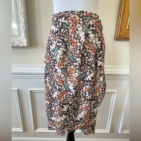 New Anthropologie Hutch Butterfly Wrap Printed Midi Skirt 2 - Picture 5 of 9